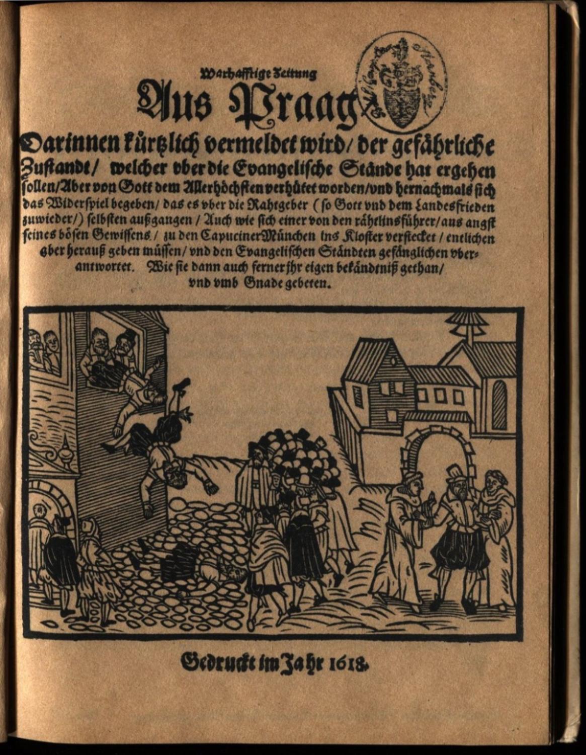 Flugblatt- Prager Fenstersturz (Auslöser des Krieges)